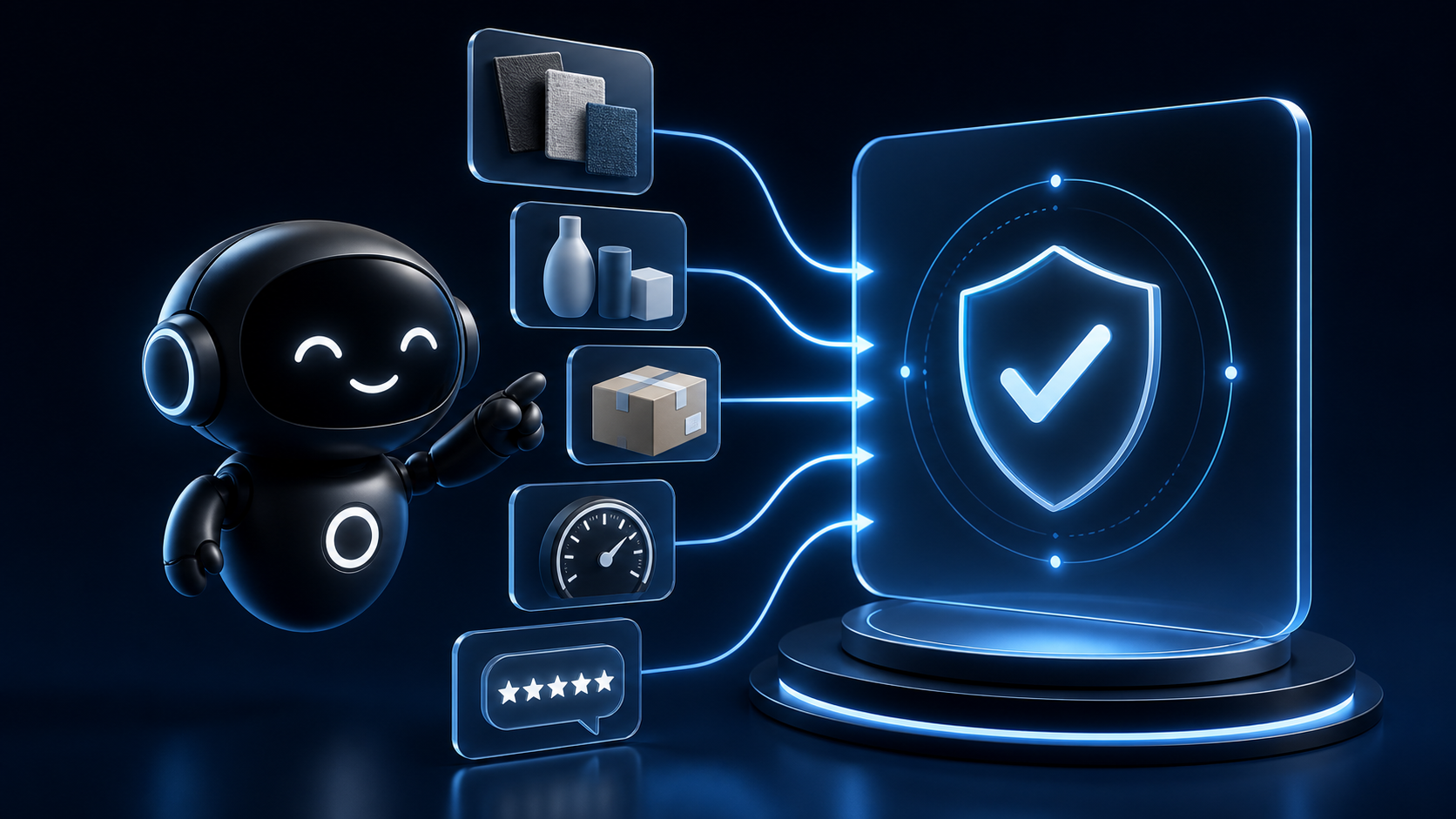 Deploy Agentic robot checking product facts, shipping, materials, and review evidence before a product claim is published