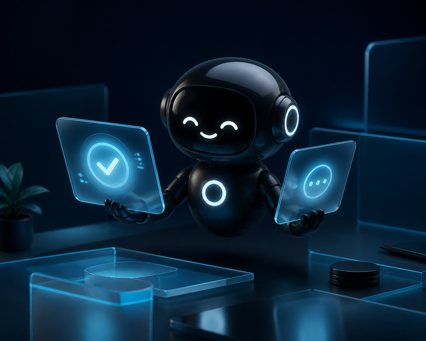Deploy Agentic robot comparing a verified outcome signal with an observation signal at a review station